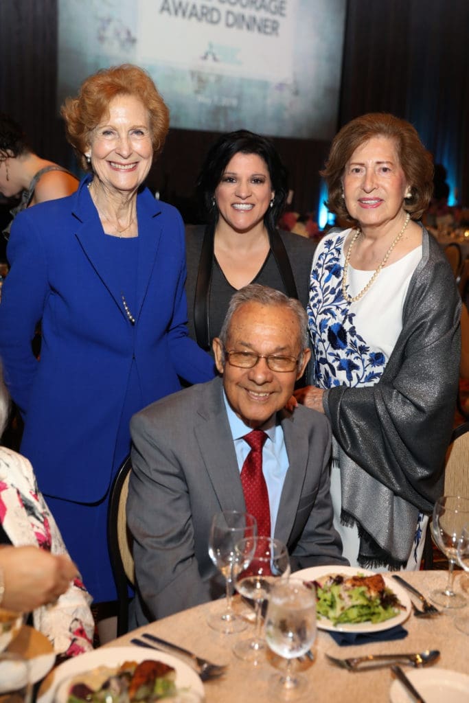 Susan Baker, Claudia Aguirre, Felix & Nelly Fraga at the Holocaust Museum Houston LBJ Moral Courage Award dinner. (Photo by Priscilla Dickson)