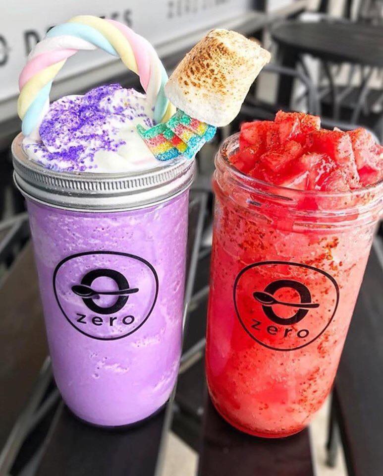 Zero Degrees has an ube milkshake and watermelon slush. Courtesy of Zero Degrees