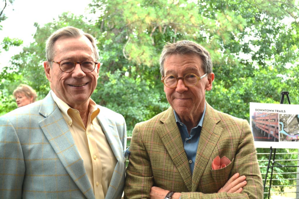 Cliff Helmcamp, Jerry Jeanmard at the Buffalo Bayou Partnership dinner at The Dunlavy. (Photo by Trudi Smith)