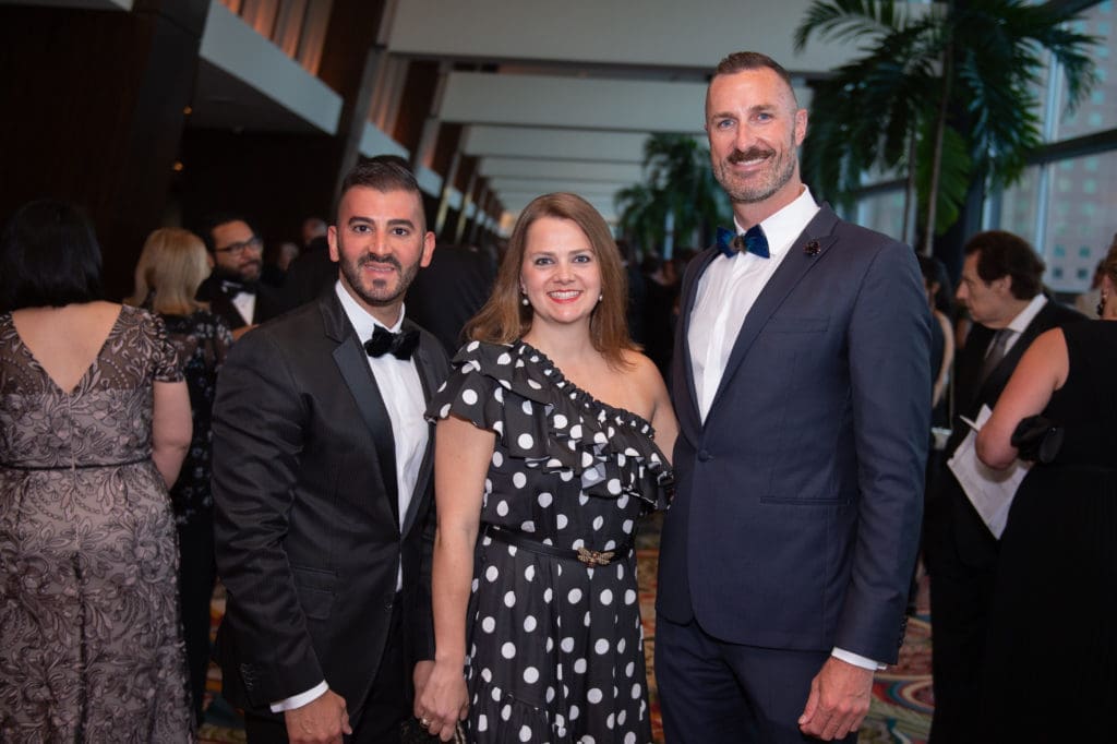 Colin Moussa, Dr. Allison Speer, Dr. Matthew Greives at the Memorial Hermann Circle of Life Gala at Hilton Americas Houston (Photo by Daniel Ortiz)