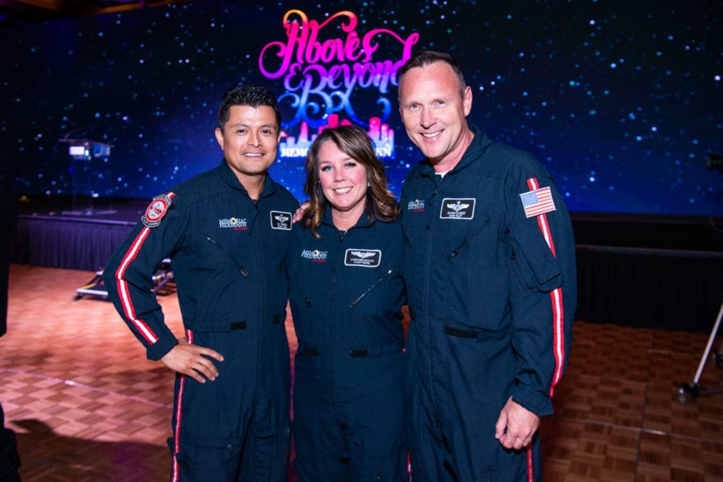 Life Flight's Tony Herrera, Stephanie Maston, Damon Sanger at the Memorial Hermann Circle of Life Gala at the Hilton Americas Houston. (Photo by Michelle Watson)