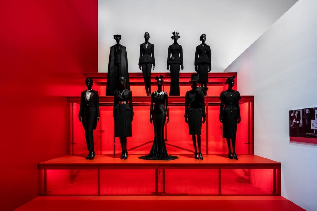 A dramatic display found in "Dior: From Paris to the World" (Photo by James Florio)