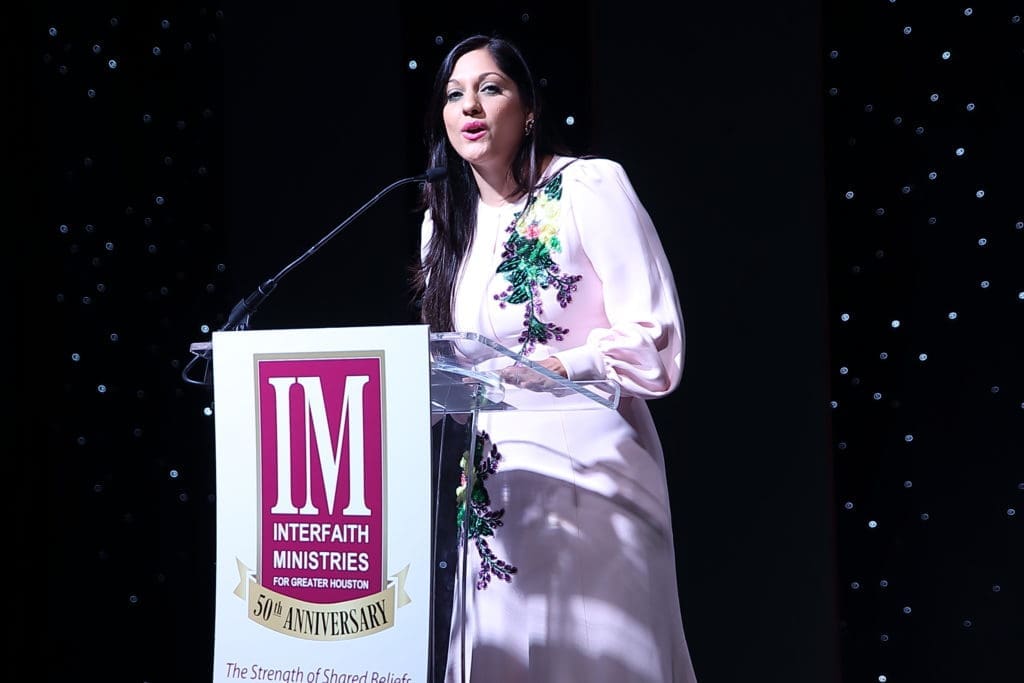Dr. Sippi Khurana at the Interfaith Ministries of Greater Houston Tapestry Gala. (Photo by Quy Tran)