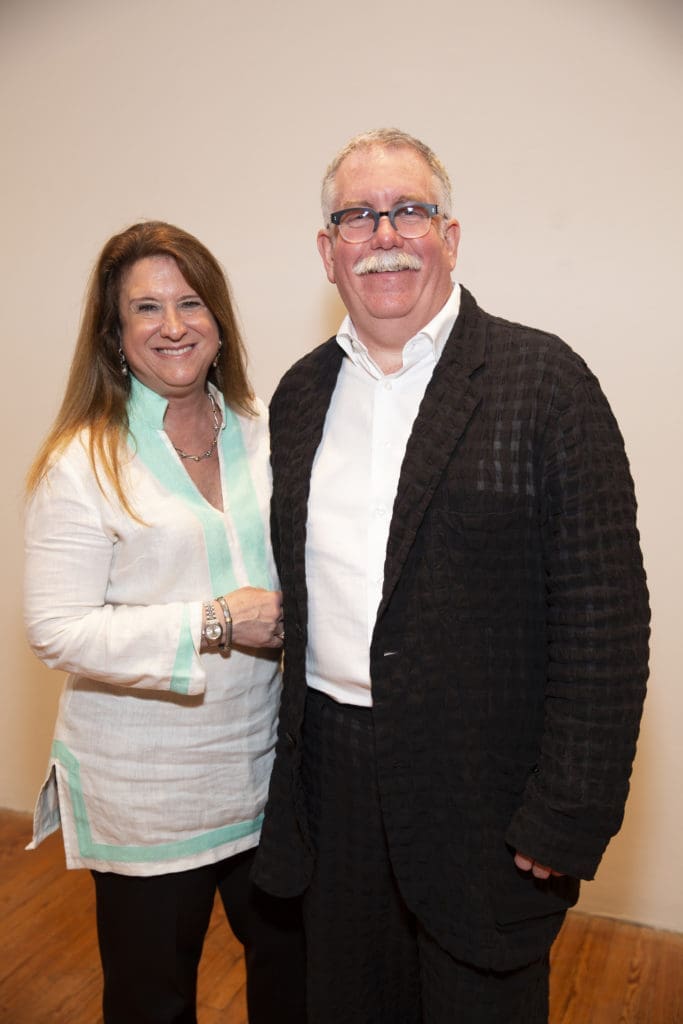 Deborah Colton, Steven Evans at Glasstire Party for Rainey Knudson at Texas Gallery. (Photo by Jenny Antill Clifton)