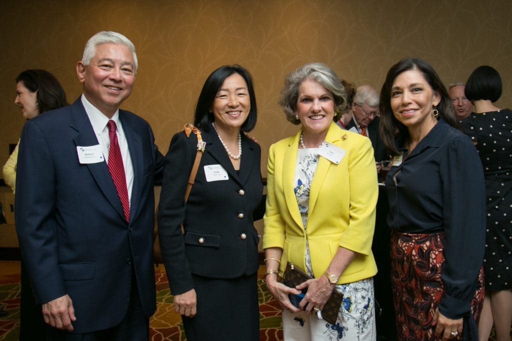 Michael & Susan Jhin, Twila Carter, Lara Jaramillo at the Center for Houston's Future 2019 Future of Leadership luncheon. (Photo by Twee Vuong)