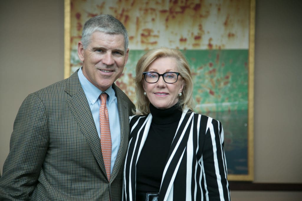 Paul Hobby, Catherine Mosbacher at the Center for Houston's Future 2019 Future of Leadership luncheon. (Photo by Twee Vuong)