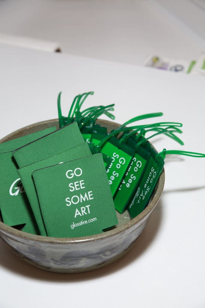 GT swag at Glasstire Party for Rainey Knudson at Texas Gallery. (Photo by Jenny Antill Clifton)