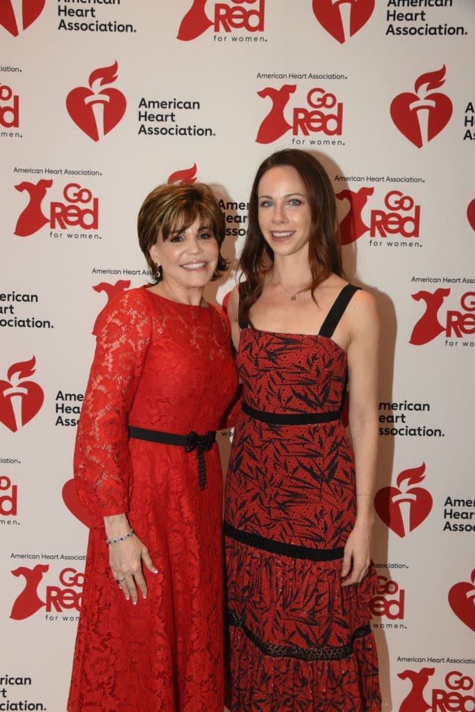 Luncheon chair Hallie Vanderhider, Barbara Pierce Bush at the American Heart Association Go Red for Women luncheon. 
