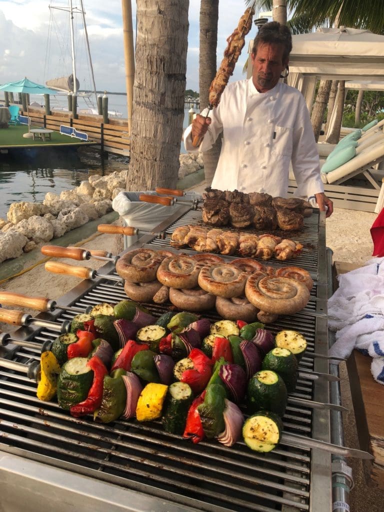 Waterfront cook-outs are offered several times a week at the all-inclusive resort. (Photo by Seelby Hodge)