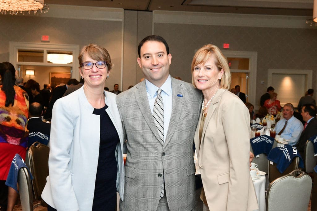 Jennifer Dominiquini, Scott Zindler, Susan Green at the Center for Pursuit luncheon. (Photo by Daniel Ortiz)