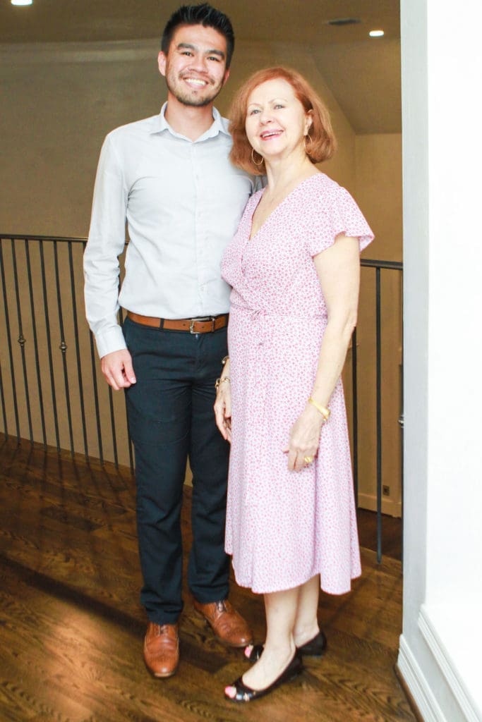 Jonathan Chau, Lillie Shannon at the John Daugherty Realtors open house in Memorial. (Photo by Chris Bachman)