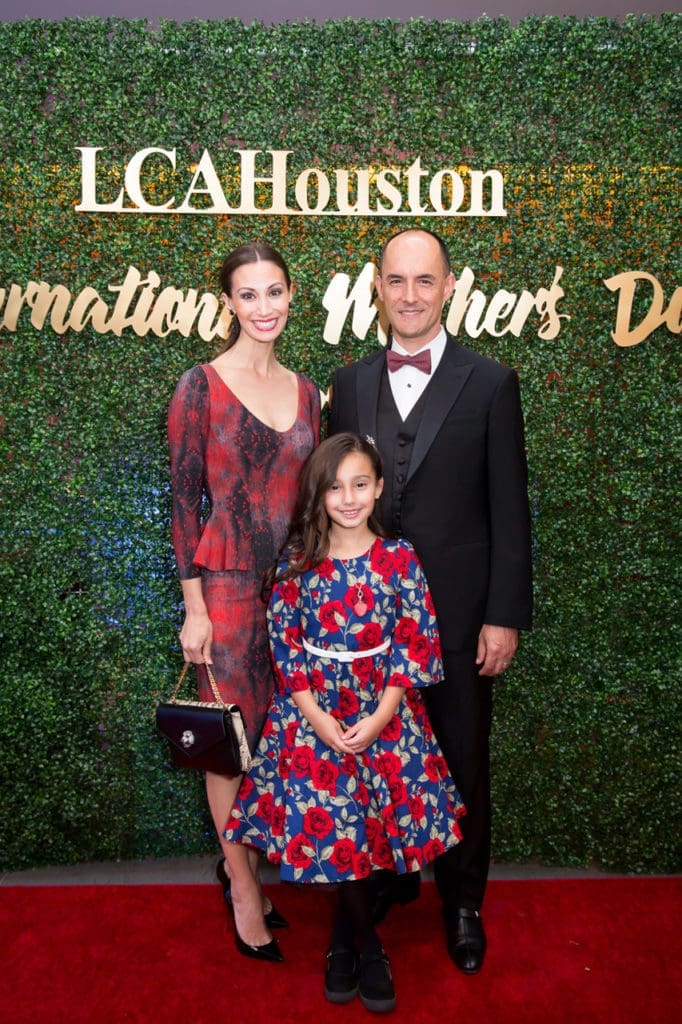 April & Dr. Jorge Salazar and daughter Scarlet at the LCA Houston International Mother's Day Soirée. (Photo by Sonya Abid)