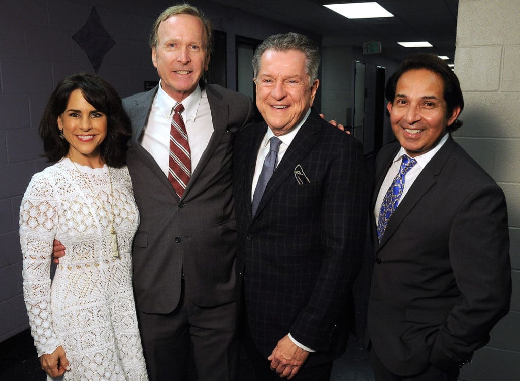 Maria & Neil Bush, Bill Stubbs, Oscar Banta-Guevara at the 25th Annual "A Celebration of Reading" at the Hobby Center. 