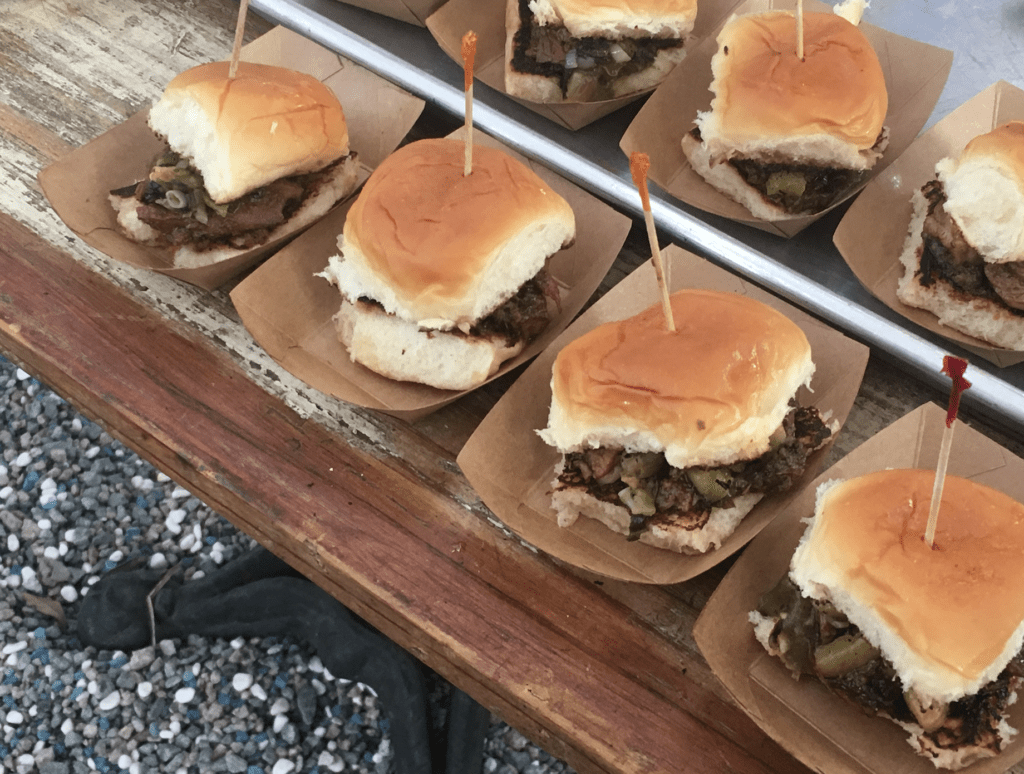 Chef Troy Guard showed off his style with lamb sliders. 