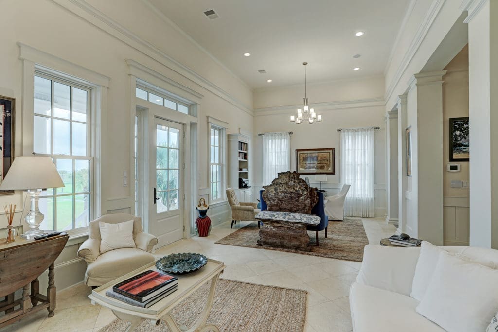 Another entertaining area on another floor in this Beachtown residence. (Photo by TK Images)