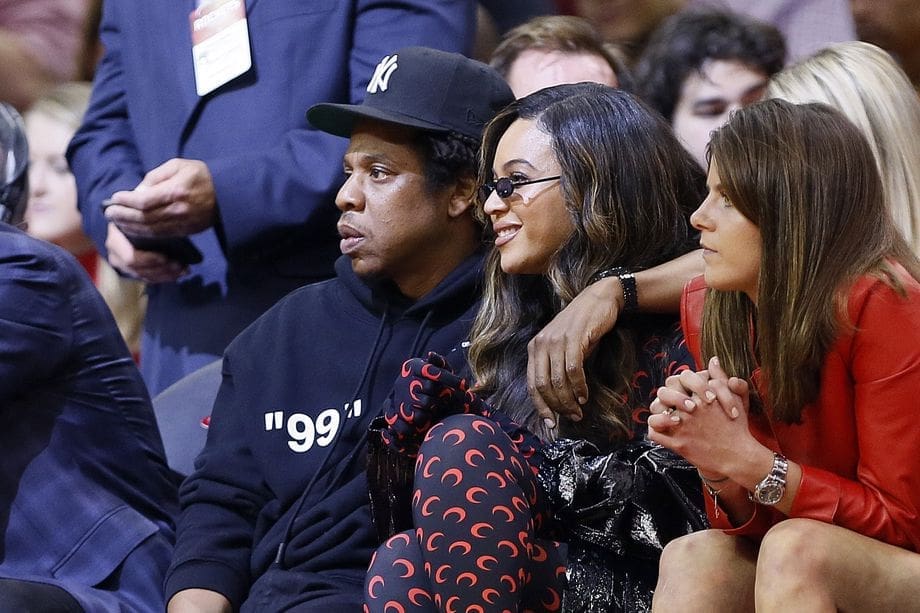 Beyonce and Jay-Z rooted for the Rockets. (Photo by Bob Levey, Getty Images)