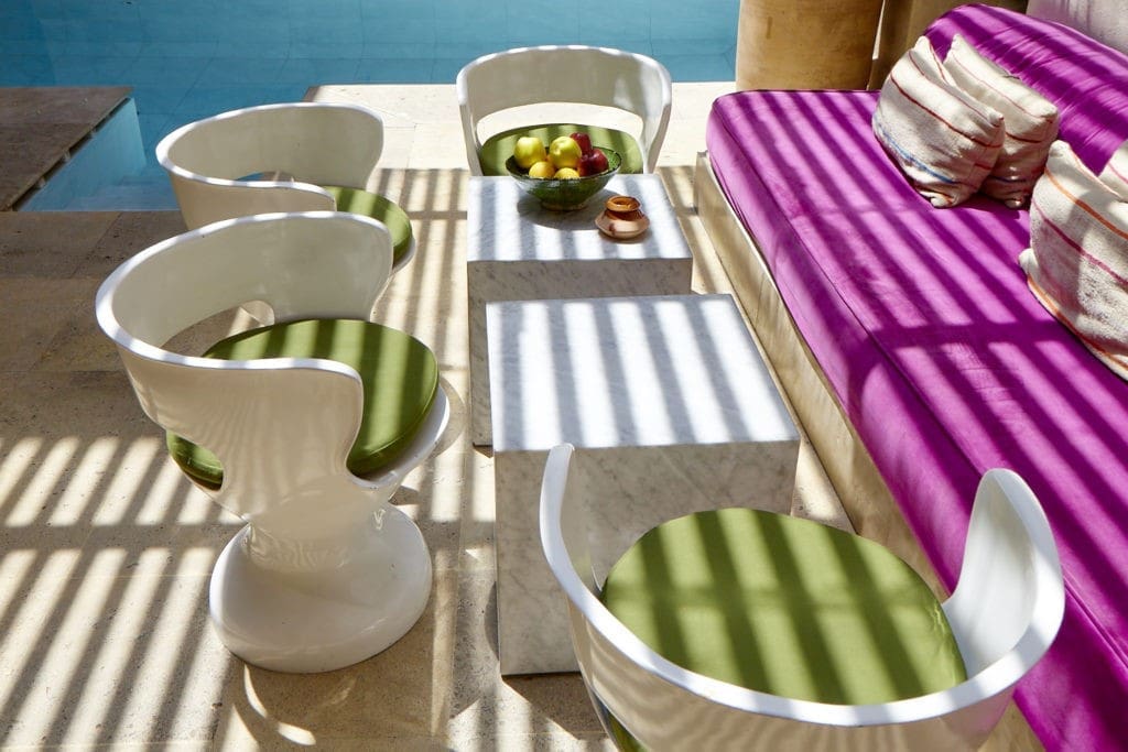 A sunny spot in the ultra-cool El Fenn hotel in the heart of Marrakech. (Photo by Joanna Vestey)