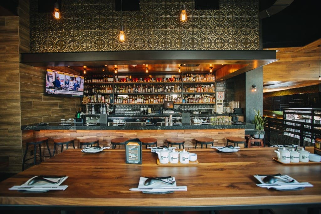 Jinya Ramen's well-appointed bar.