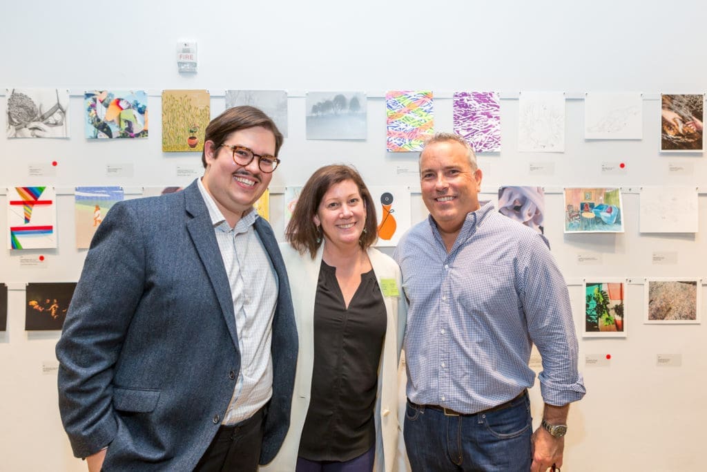 Brandon Zech, Xandra Eden, Jason Fuller at DiverseWorks' Luck of the Draw. (Photo by Alex Barber)