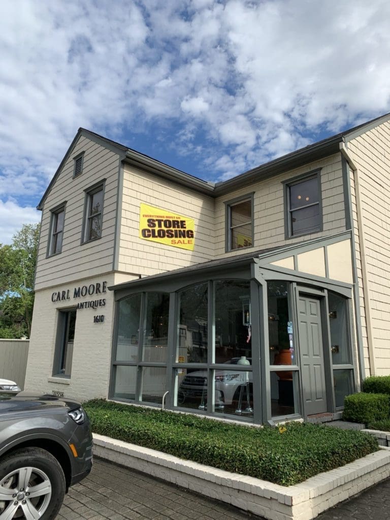 Carl Moore Antiques on Bissonnet in Boulevard Oaks closes its doors forever on July 28.