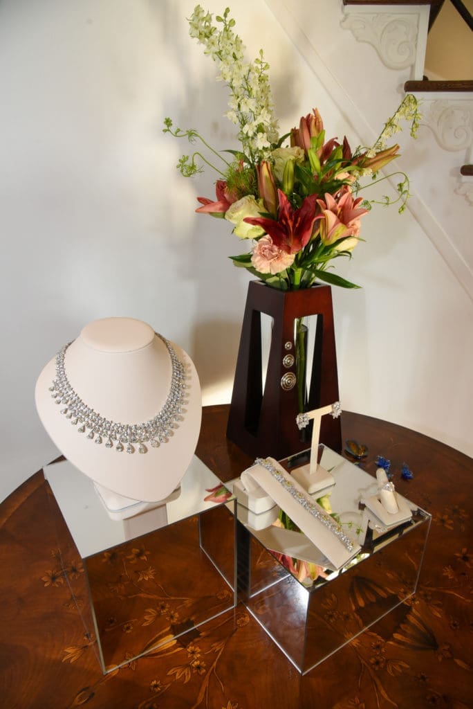 One of several breath-taking displays of Tenenbaum jewels on display at the Heart Ball dinner. (Photo by Alexander's Fine Portrait Design)