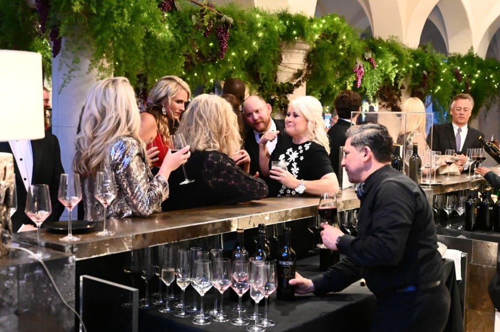 The outdoor bar where guests indulged in Theorem Wines at Kisha & Jason Itkin's wine release bash. (Photo by Al Torres Photography)