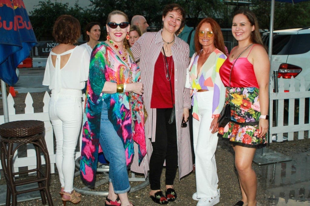 Debra Linse, Jane Gillis, Suzette Betts, Nicole Betts at Fifth Anniversary of Mr. D's "Preservations la Creation" mural in Midtown (Photo by Chris P. Bachman)