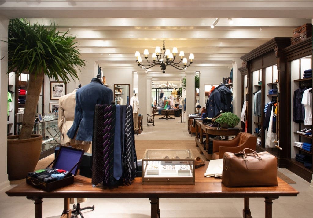 The men's and women's departments at the new Ralph Lauren open to one another. (Photo by Emile C. Browne)