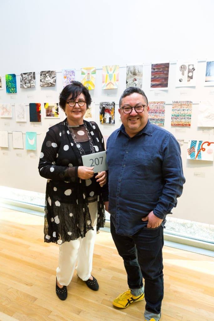 Surpik Angelini, Gerardo Rosales  at DiverseWorks' Luck of the Draw. (Photo by Alex Barber)