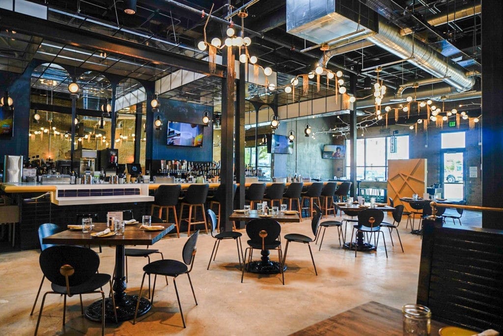The main dining area at Punch Bowl Social.