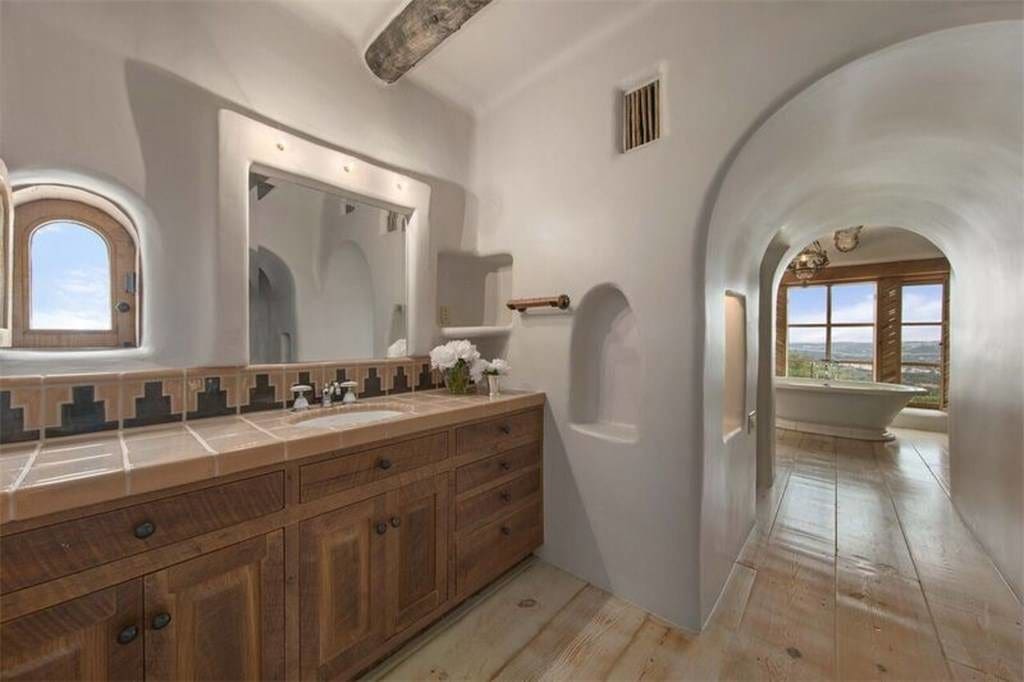 The mansion features many custom bathrooms. 