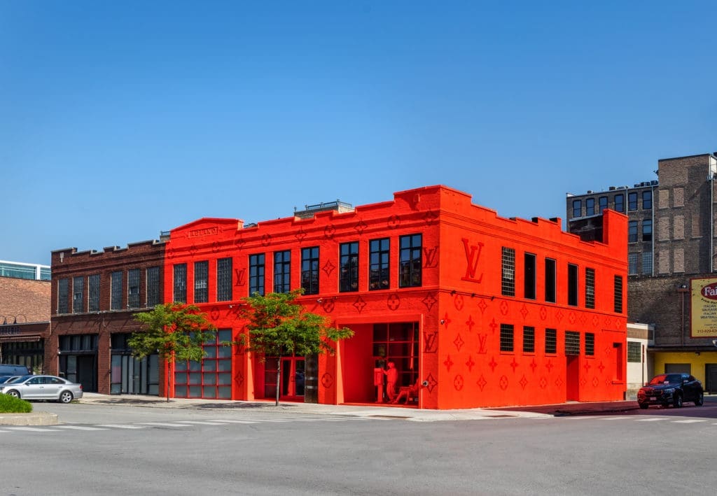 Louis Vuitton's neon orange Chicago pop-up is certainly attention grabbing. (Courtesy Louis Vuitton)