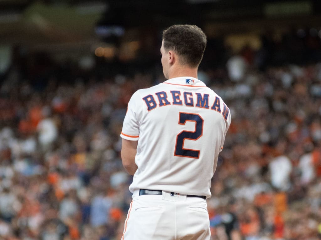 Alex Bregman is as hard on himself as Jose Altuve is. (Photo by F. Carter Smith)