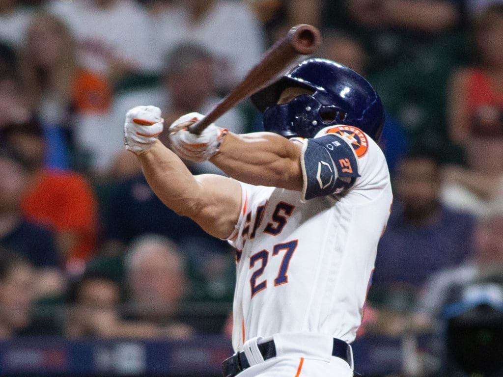 Jose Altuve's powerful swing is a difference maker. (Photo by F. Carter Smith)