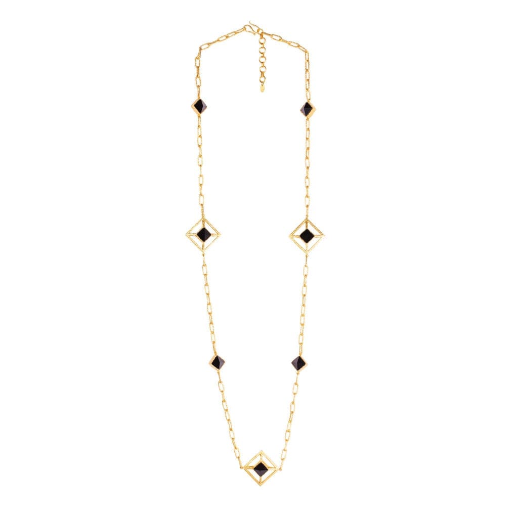 The Carina necklace in black onyx by Christina Greene is priced at $350. (Photo by Kristen Eide)