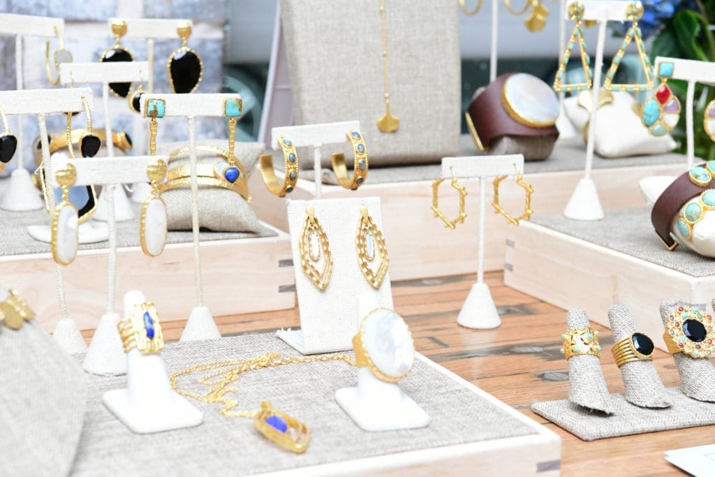 Christina Greene brought along samples of her other collections for the a'Bouzy event. (Photo by Daniel Ortiz)