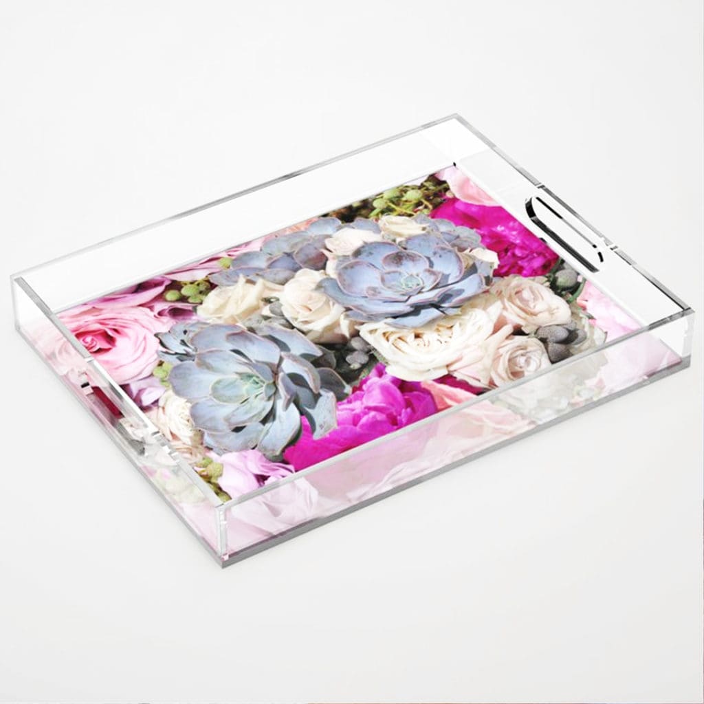 The Succulent Floral pattern is featured in a tray for the home. (Courtesy photo)