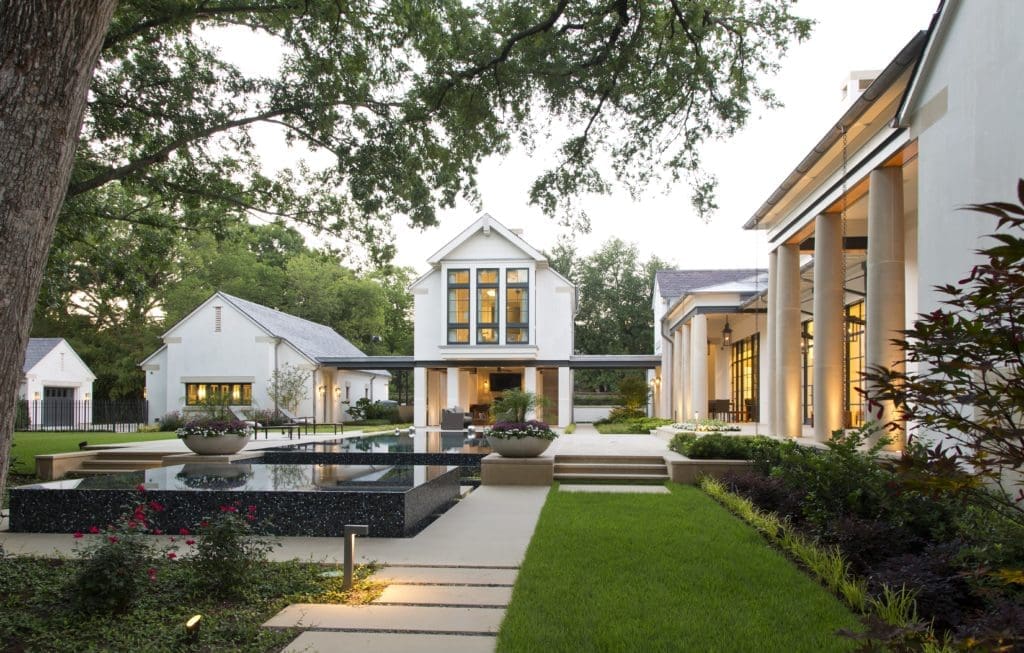 The contemporary home in Dallas' Old Preston Hollow neighborhood echoes the sensibilities of designer Jean-Michele Frank. (Photo by Emily Minton Redfield)