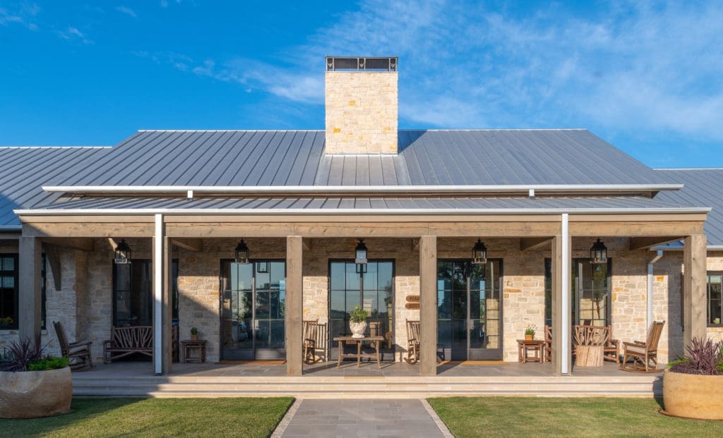 Close-up of the main house entry at Spread Oaks Ranch. (Photo by Michael Hunter)