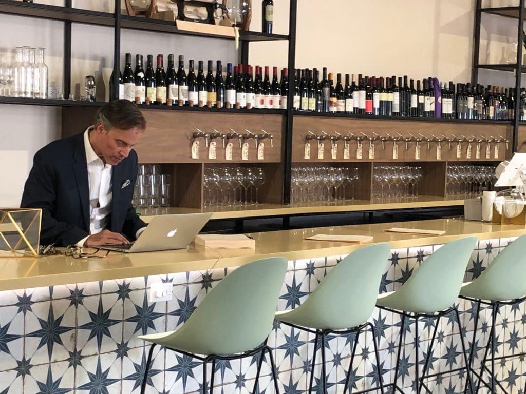 Bravery Chef Hall partner Shepard Ross at his Bravery Wine Bar. (Photo by Shelby Hodge)