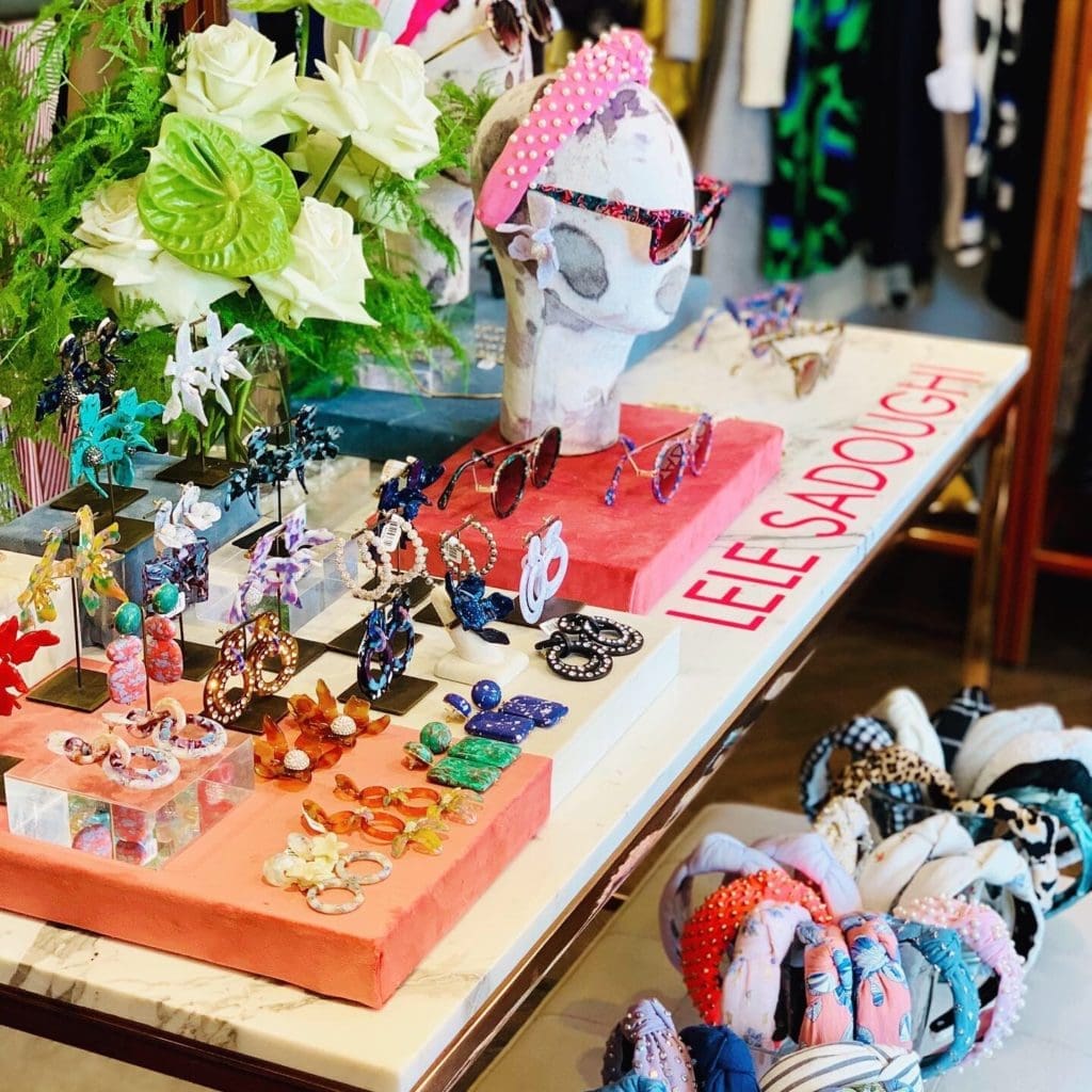 Lele Sadoughi's of-the-moment accessories will be available in Veronica Beard in Highland Park Village this Valentine's Day week. 