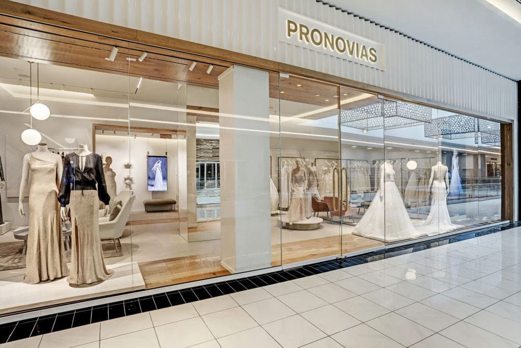 The Pronovias boutique in the Galleria, which opened earlier this month, carries several lines from the Barcelona-based design house.