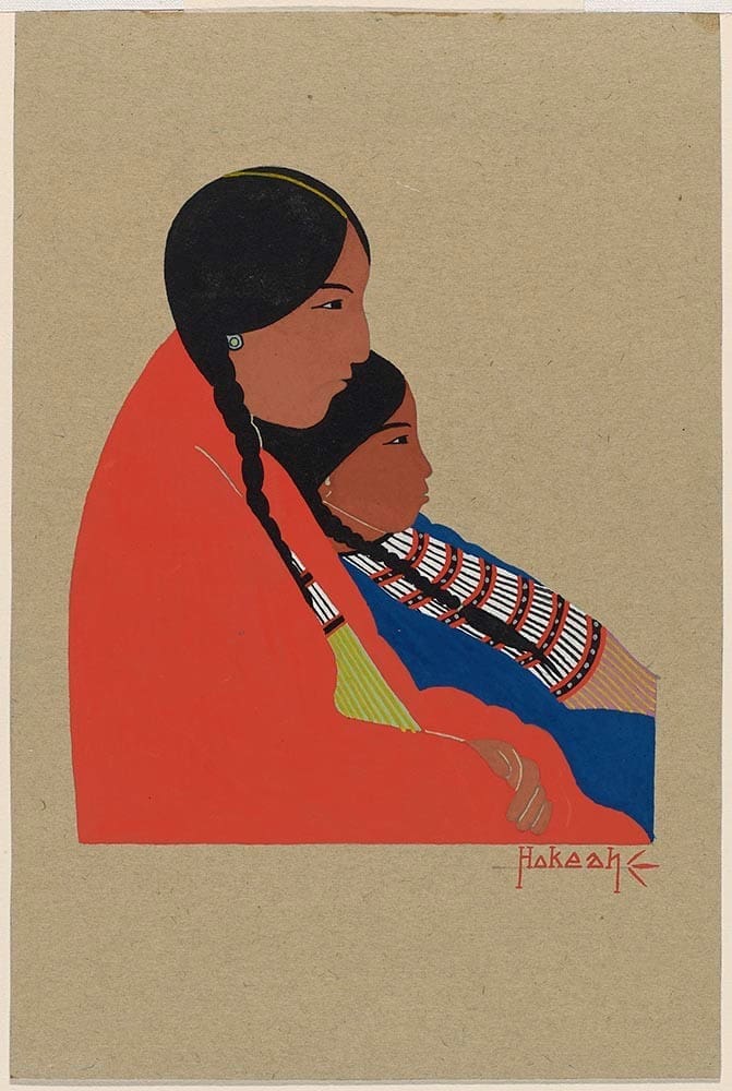 See "Kiowa Mother and Child" (Jack Hokeah, 1930–39) at the MFAH's new Ima Hogg exhibition.