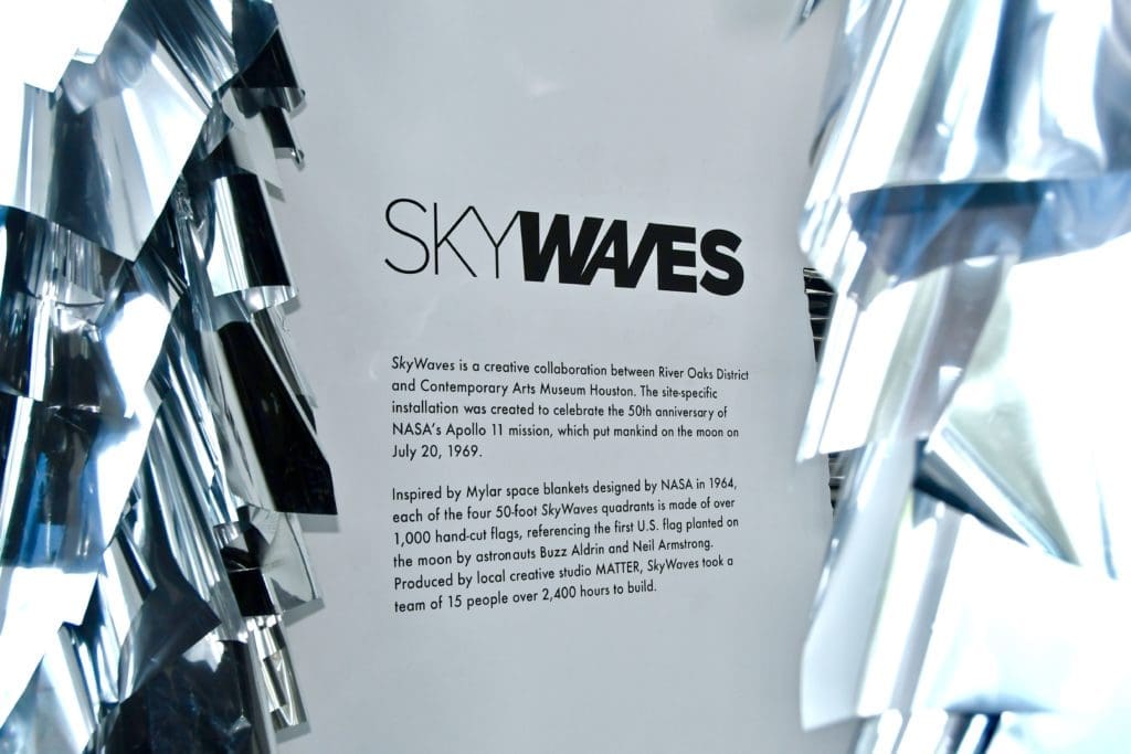 The installation interacts with light and air. 