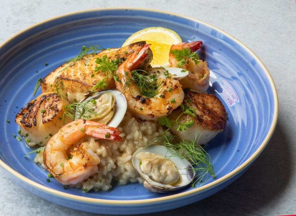 Soon to be another great Houston seafood risotto. (Photography by Julie Soefer)
