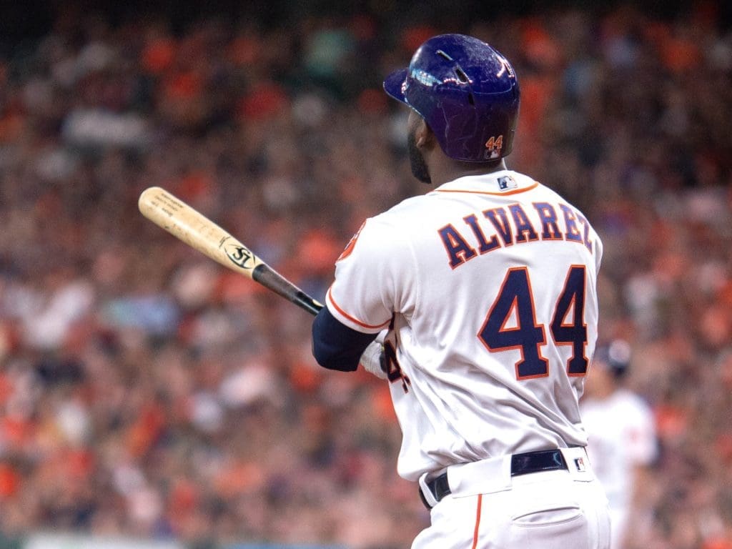 Few players in all of baseball have as much raw power as Houston Astros hitter Yordan Alvarez. (Photo by F. Carter Smith)
