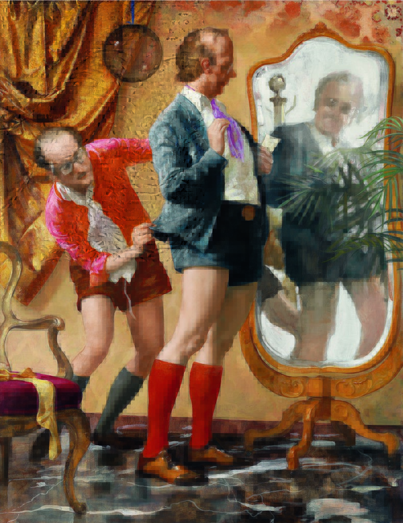 John Currin’s "Hot Pants," 2010, at Dallas Contemporary. (© John Currin. Photo: Rob McKeever. Courtesy Gagosian.)