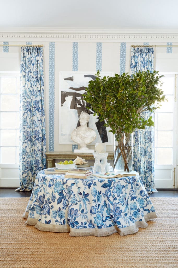 Schumacher wallpaper and fabrics.
