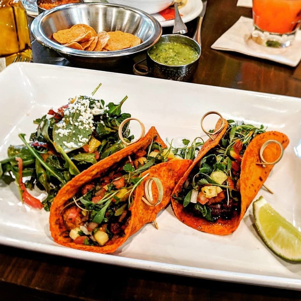 Vegan, vegetarian, and carnivorous taco options are available at Hugo's. (Courtesy)