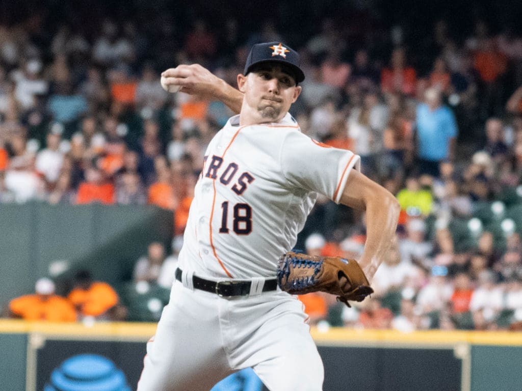 Aaron Sanchez set a high bar for new Houston Astros pitcher's debuts, throwing six no-hit innings. (Photo by F. Carter Smith)